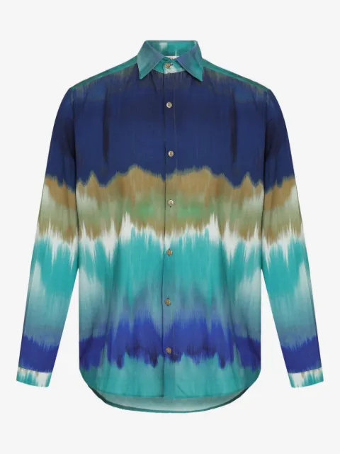 Amir Slama tie dye-print button-up shirt