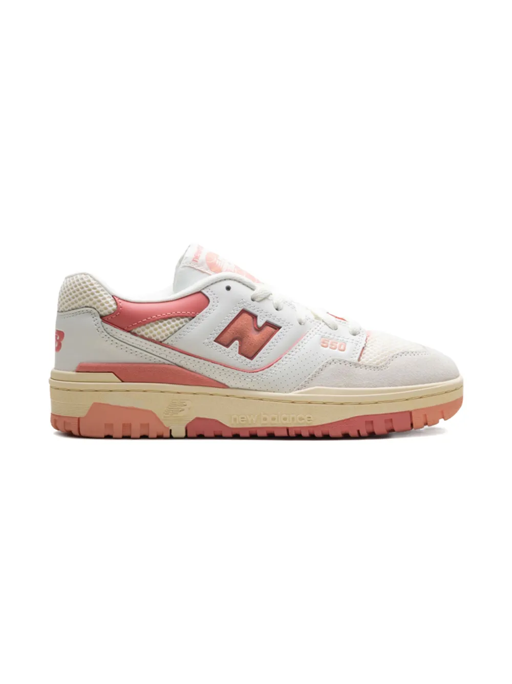 New Balance Kids 550 "Desert Pink Sea Salt" sneakers White