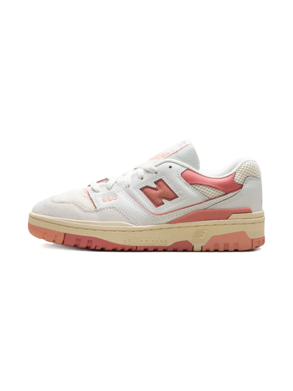 New Balance Kids 550 "Desert Pink Sea Salt" sneakers White