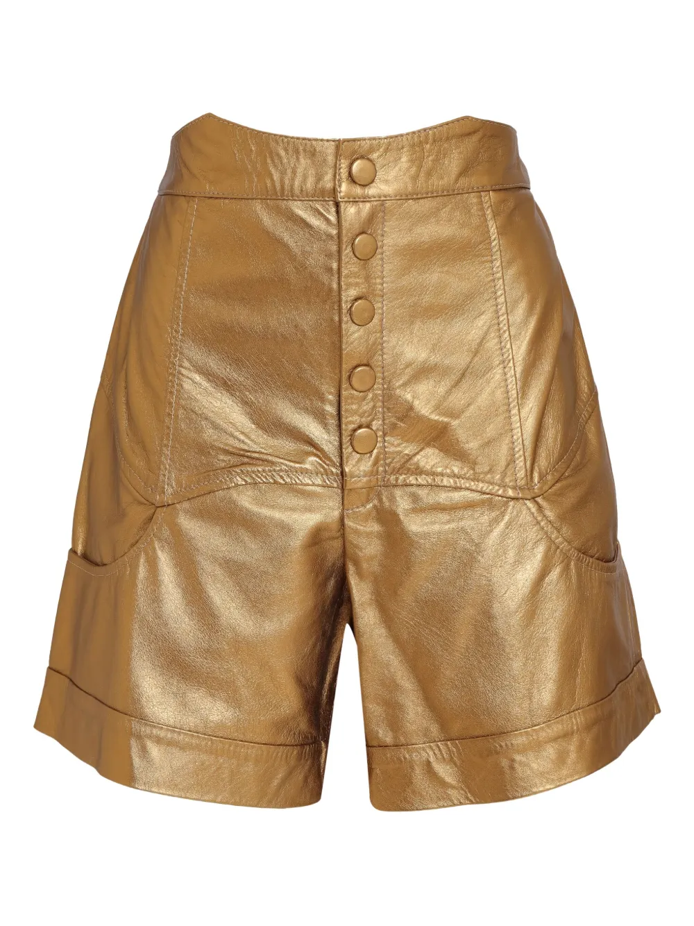 Olympiah metallic-effect high-waisted shorts | Gold | Image 1