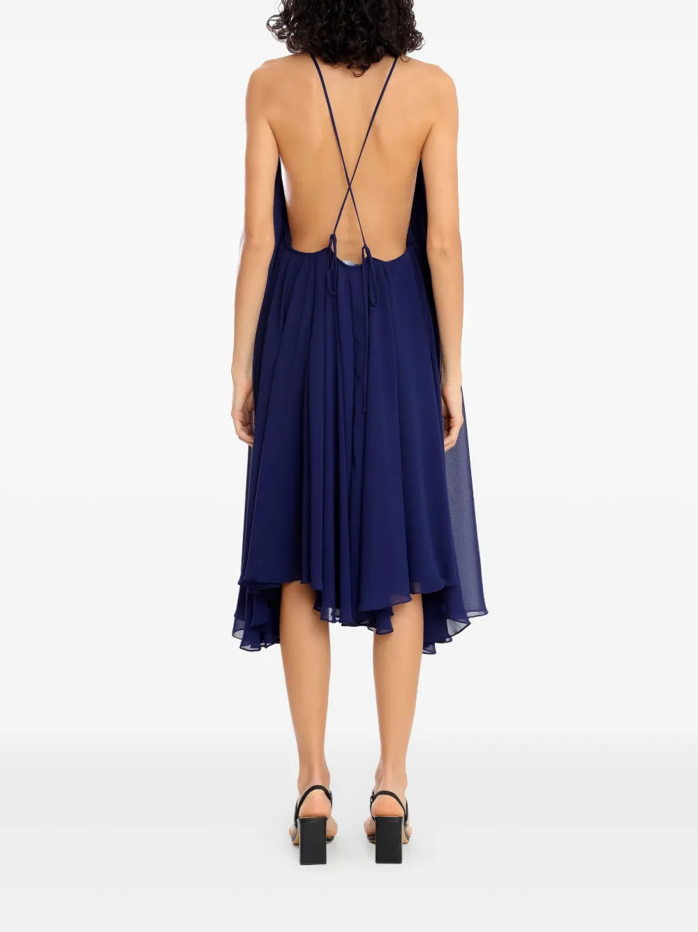 Olympiah pleated halter-neck midi dress Blauw