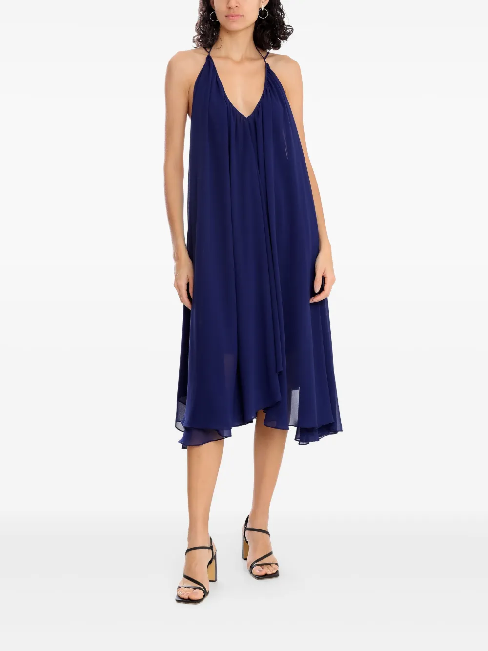 Olympiah pleated halter-neck midi dress - Blauw