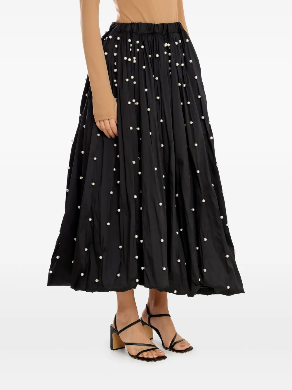 Olympiah Maxi-rok met parels Zwart