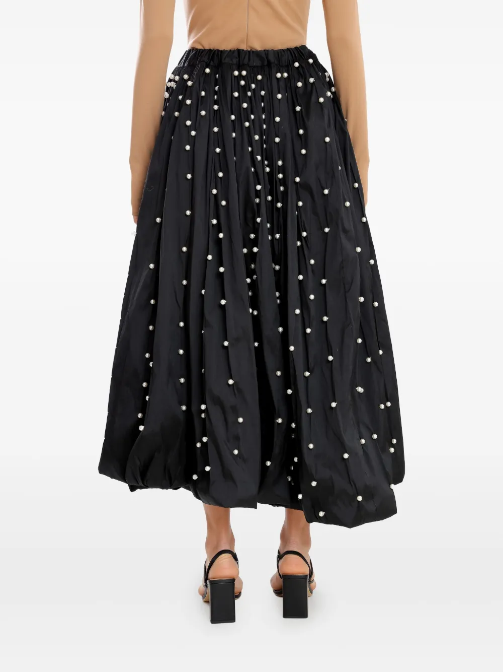 Olympiah Maxi-rok met parels Zwart