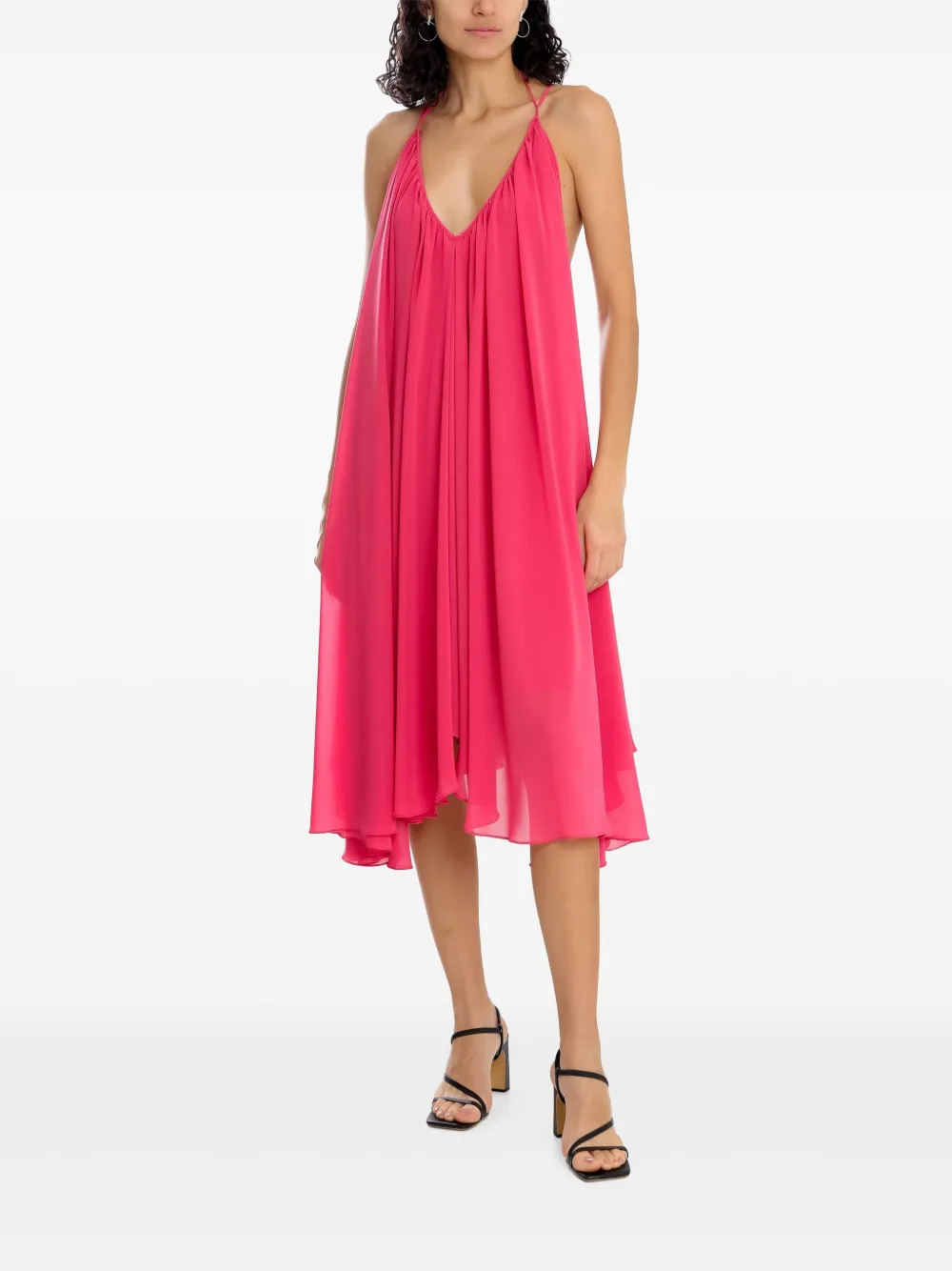 Olympiah draped halter-neck midi dress - Roze