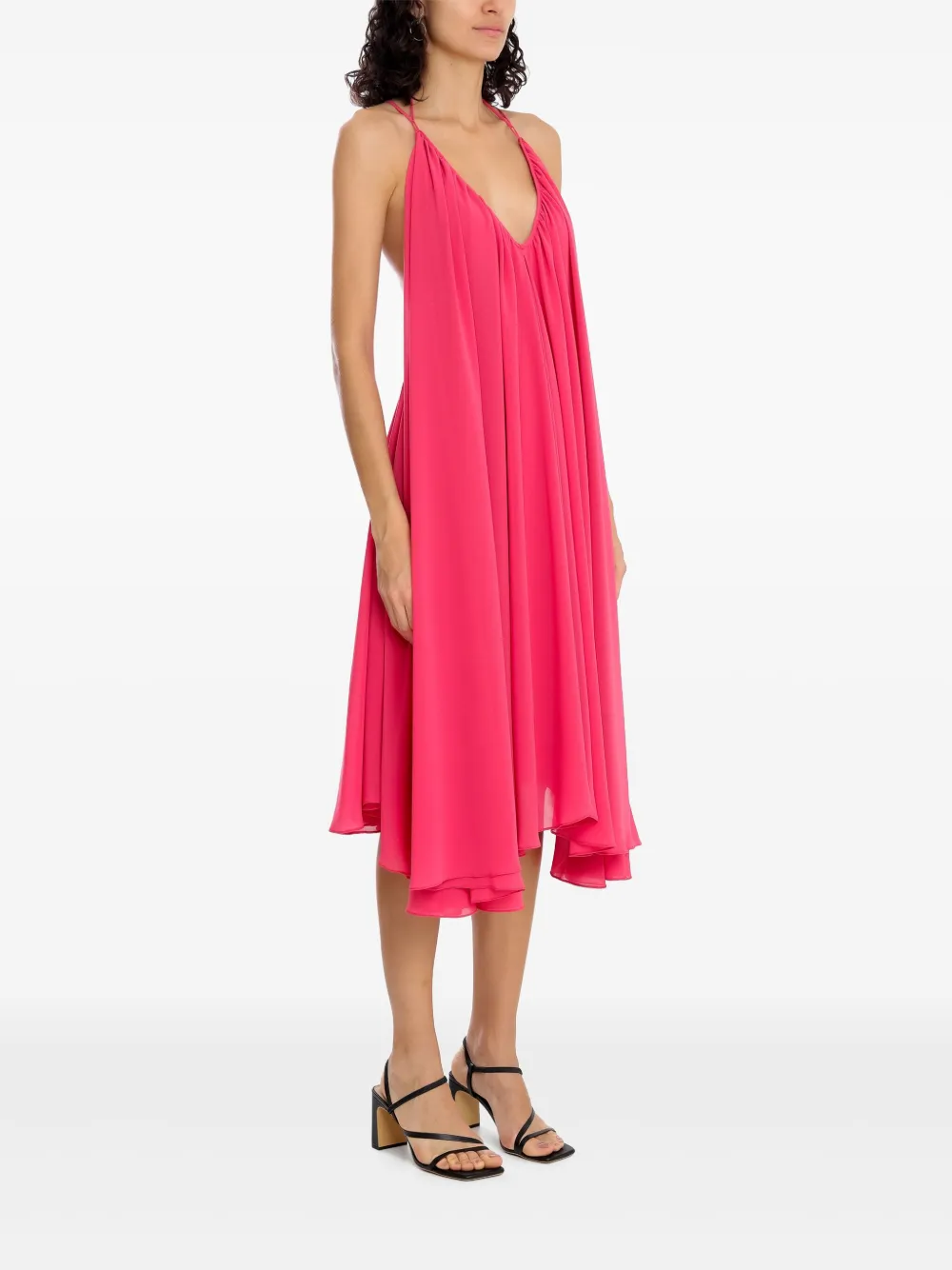 Olympiah draped halter-neck midi dress Roze
