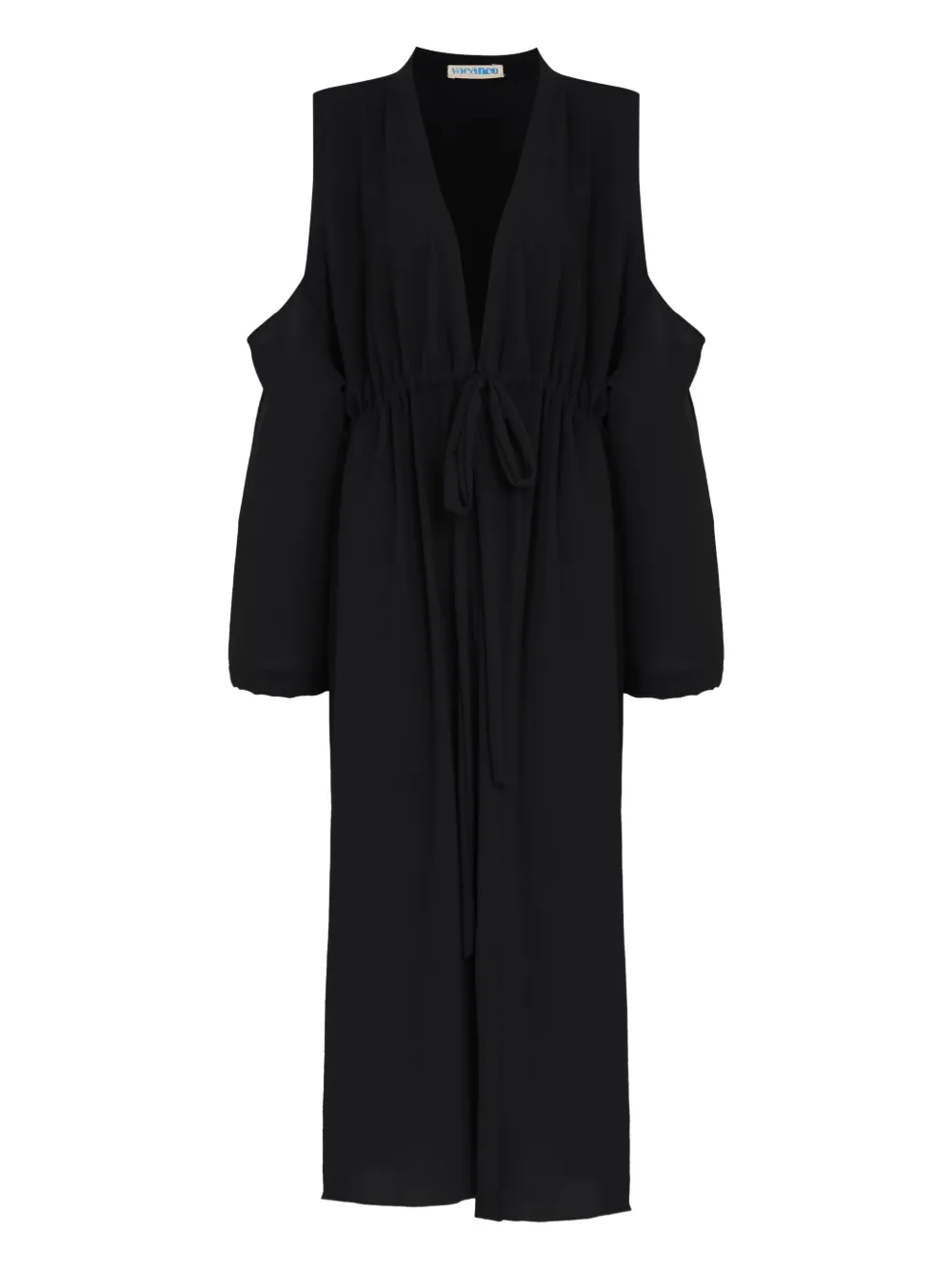 Olympiah Jussi cold-shoulder midi dress Zwart