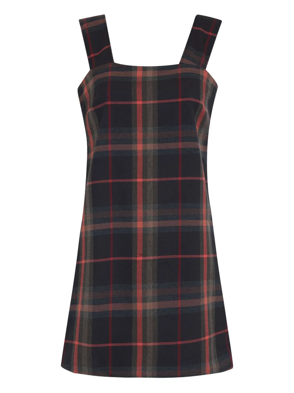 Shop Olympiah Plaid Square-neck Dress