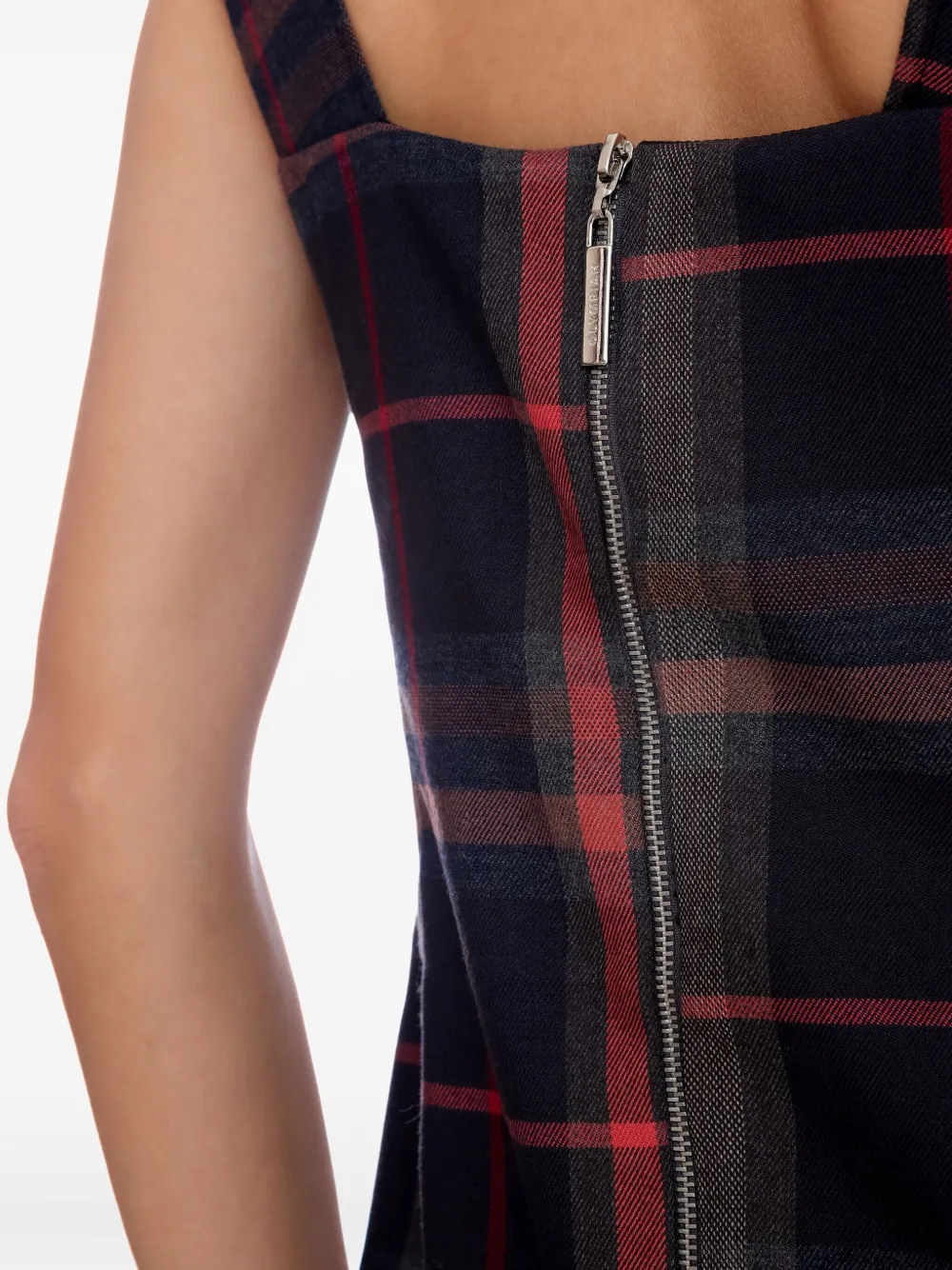 Shop Olympiah Plaid Square-neck Dress