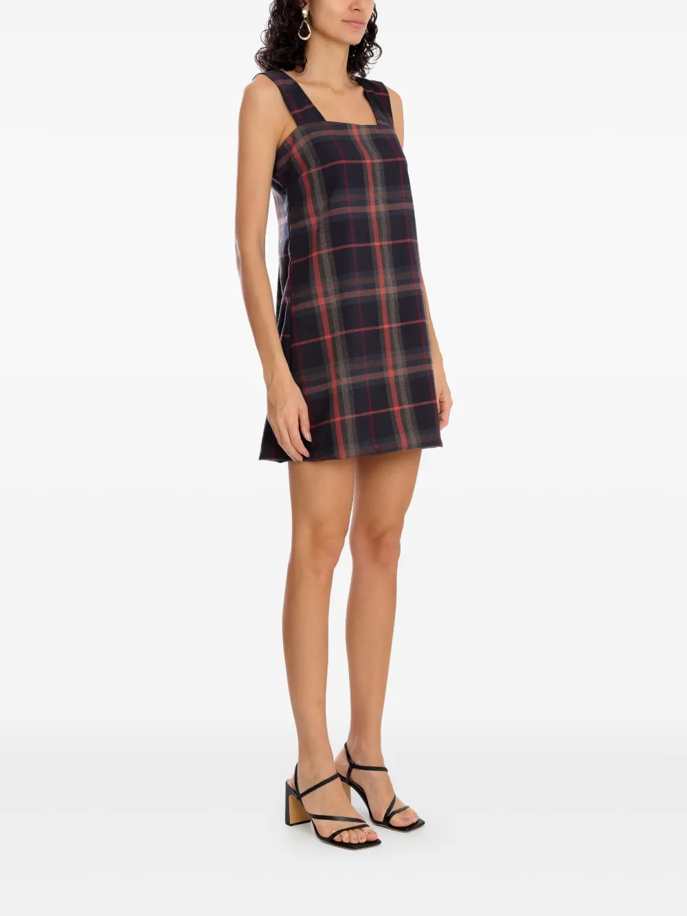 Shop Olympiah Plaid Square-neck Dress