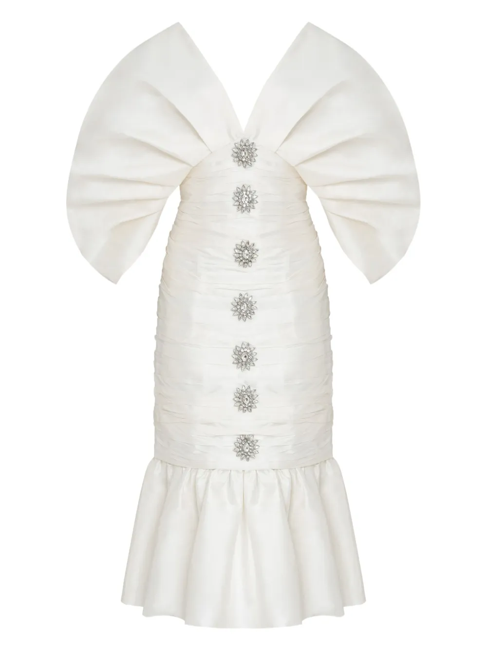 Olympiah ruched mermaid dress Wit