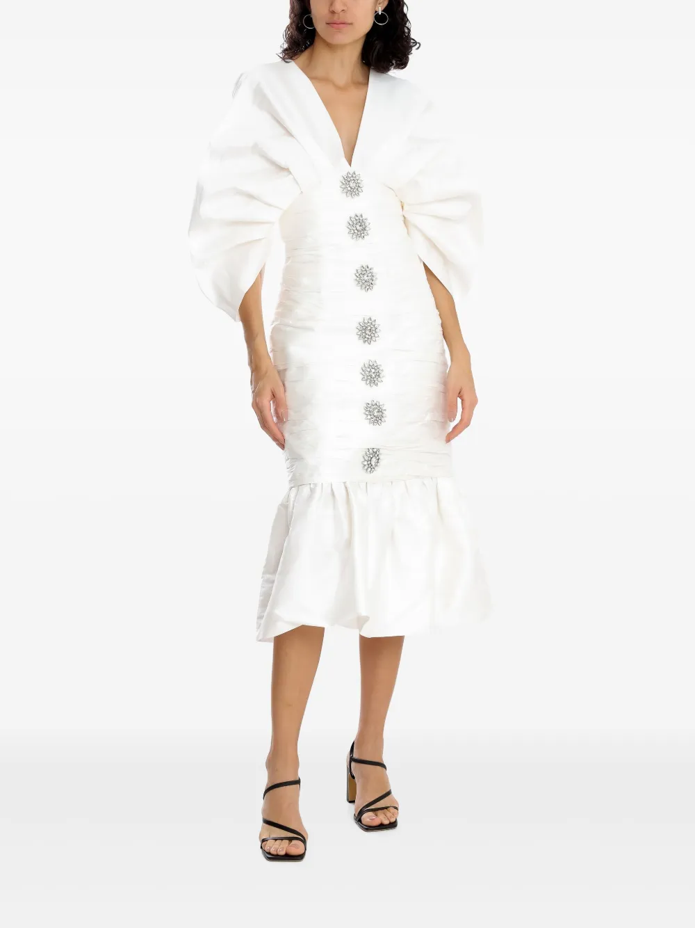 Olympiah ruched mermaid dress - Wit