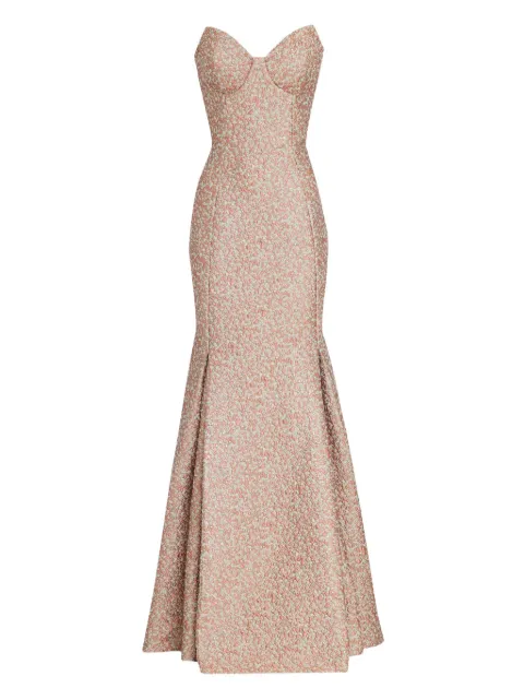 Olympiah vestido strapless en jacquard