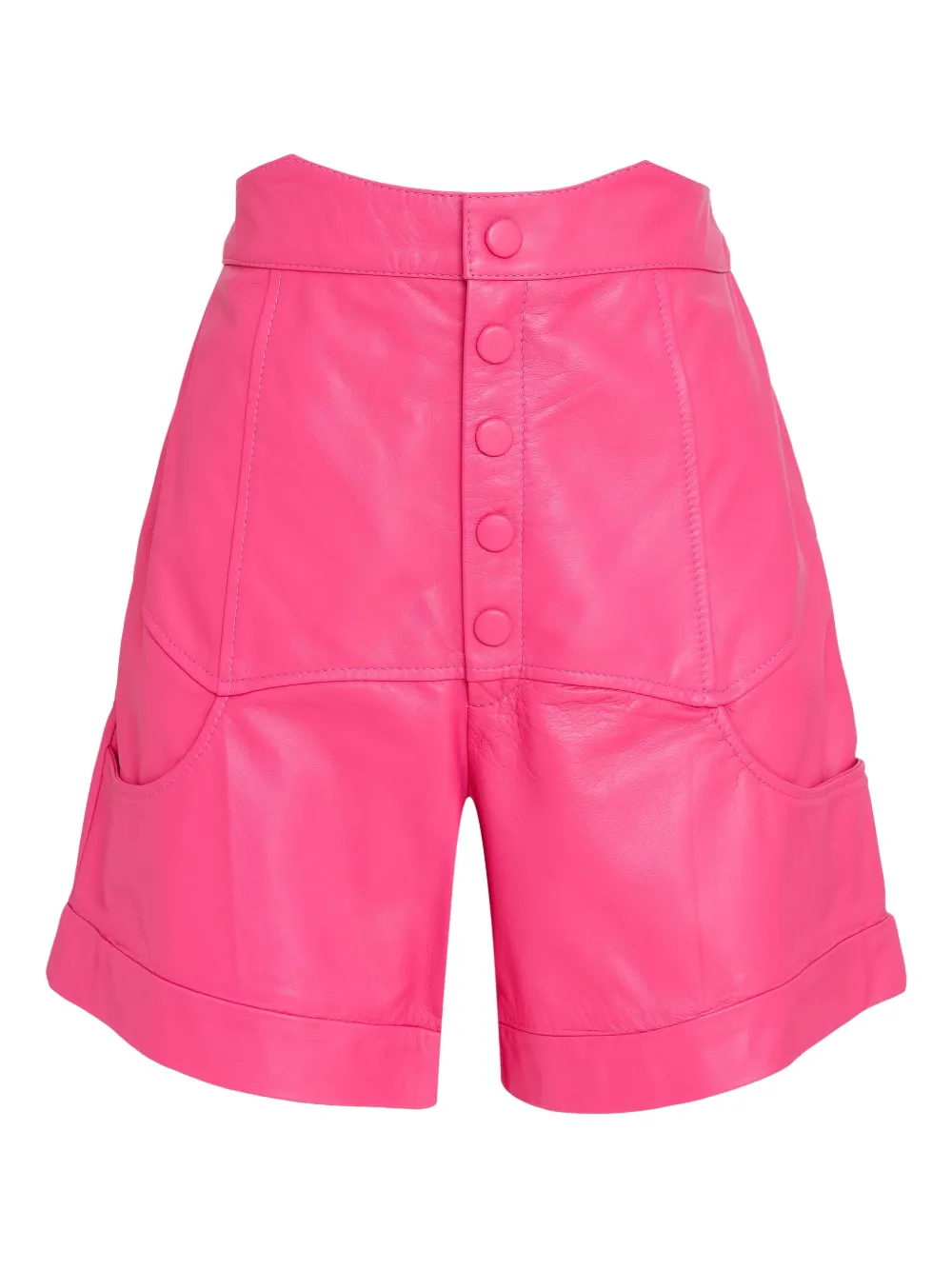 Olympiah high-waisted leather shorts Roze