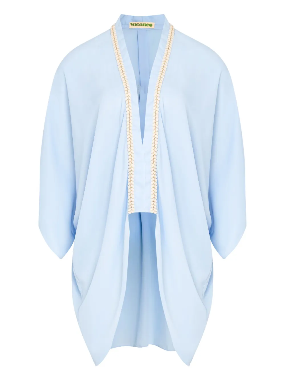 embroidered-neck jacket