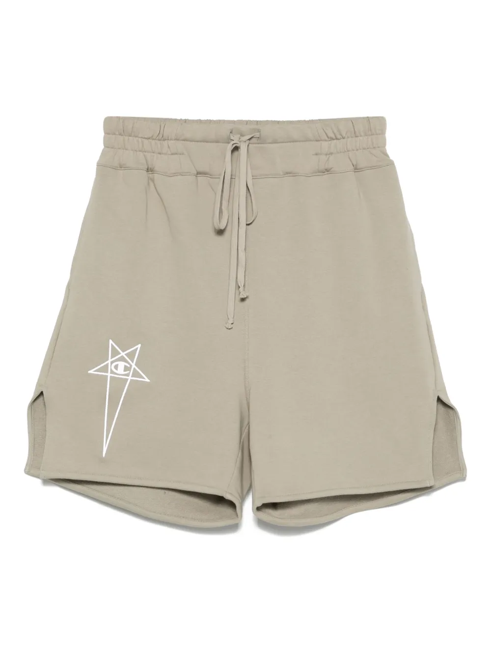 Rick Owens X Champion logo-embroidered track shorts Beige