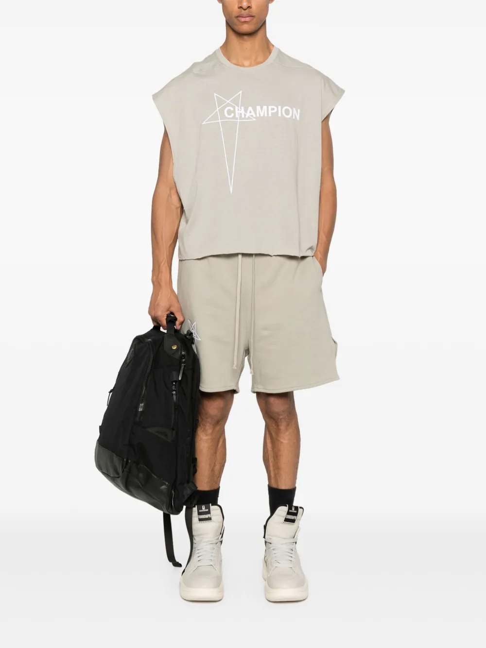 Rick Owens X Champion logo-embroidered track shorts | Track & Running Shorts | Image 2
