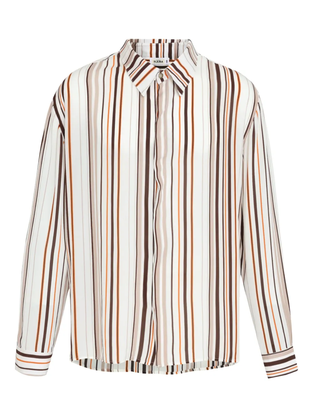Amir Slama stripe-patterned long-sleeve shirt | White | Image 1
