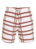 Amir Slama checked drawstring swim shorts - White