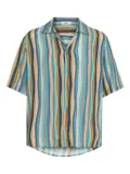 Amir Slama striped short-sleeve shirt - Blue