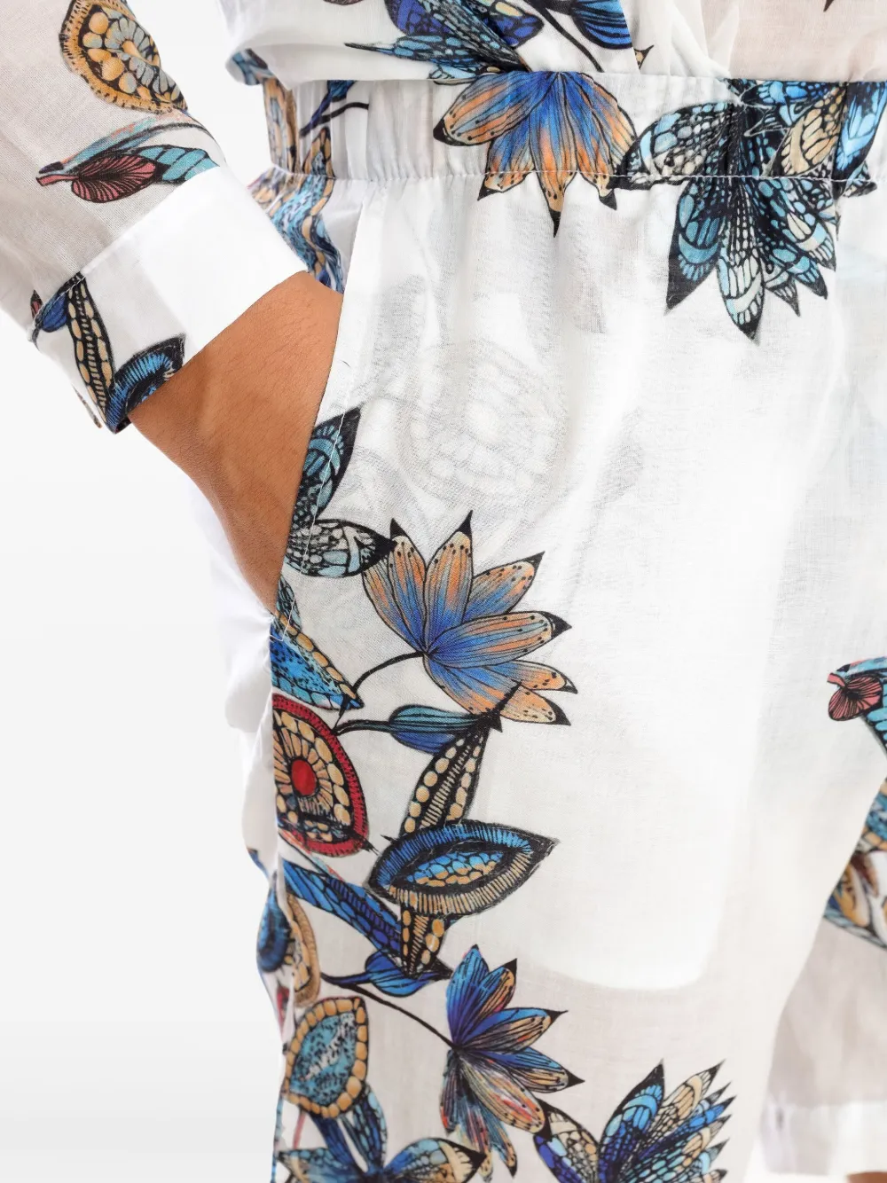 Amir Slama Shorts met bloemenprint Wit
