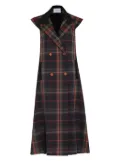 Olympiah plaid double-breasted coat - Black