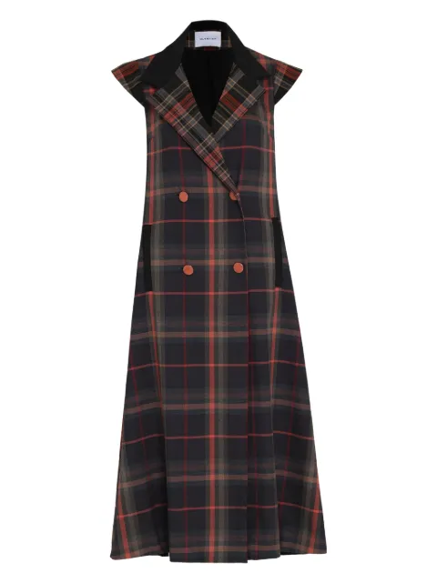 Olympiah plaid double-breasted coat