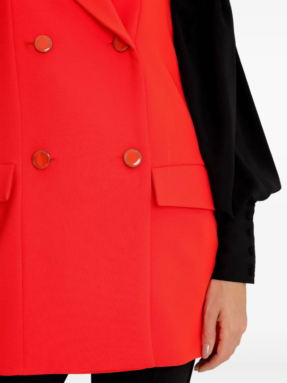 double-breasted sleeveless blazer
