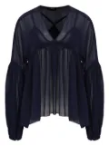 Olympiah pleated balloon-sleeve blouse - Blue