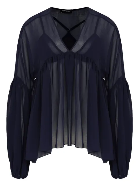 Olympiah pleated balloon-sleeve blouse