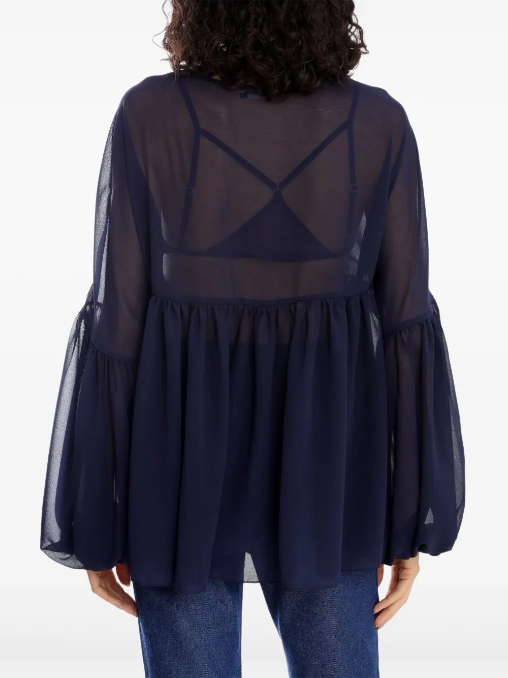 Olympiah Brisa geplooide blouse Blauw