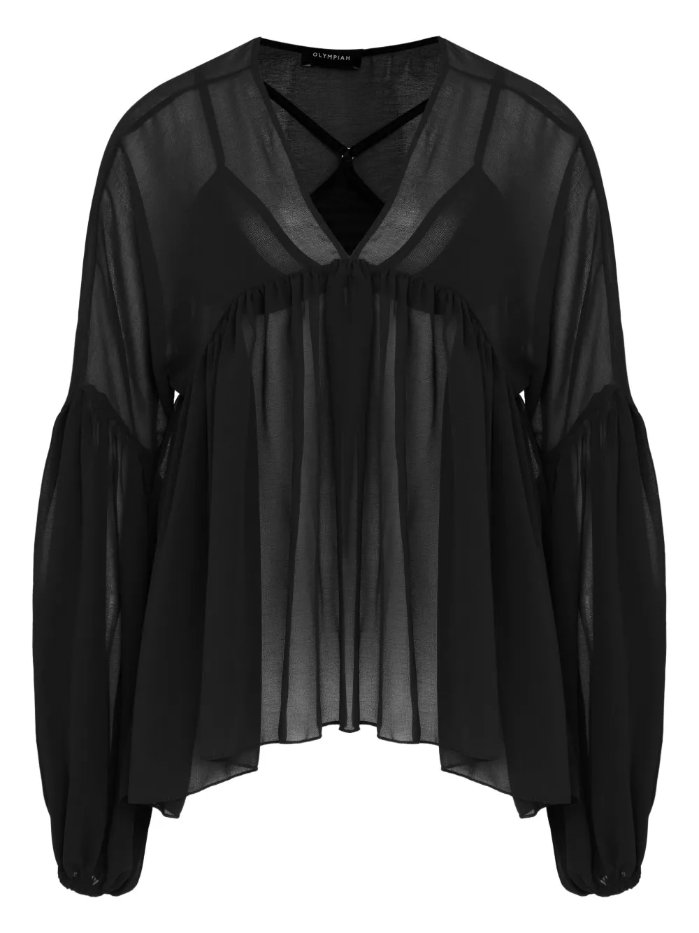 Olympiah Brisa geplooide blouse Zwart