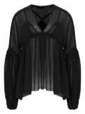 Olympiah pleated balloon-sleeve blouse - Black