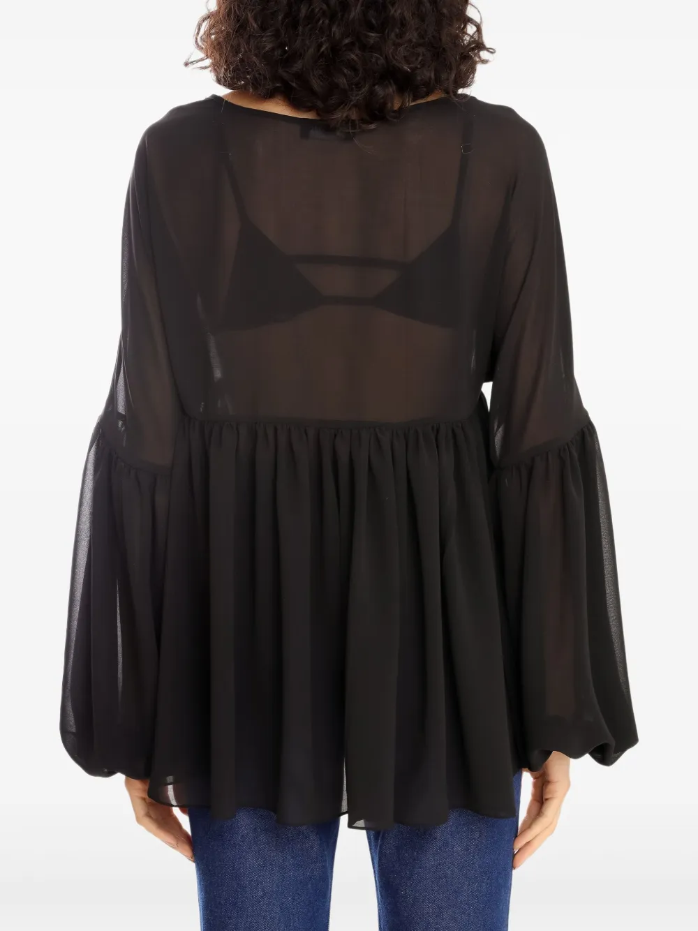 Olympiah Brisa geplooide blouse Zwart