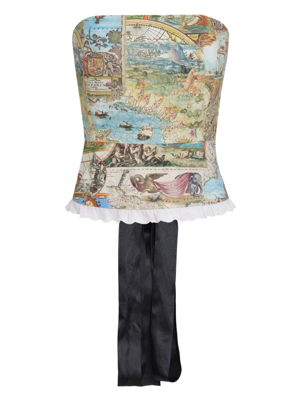Olympiah map-print corset top | Neutrals | Image 1