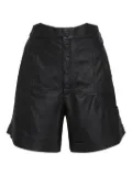 Olympiah high-waist button-front leather shorts - Black