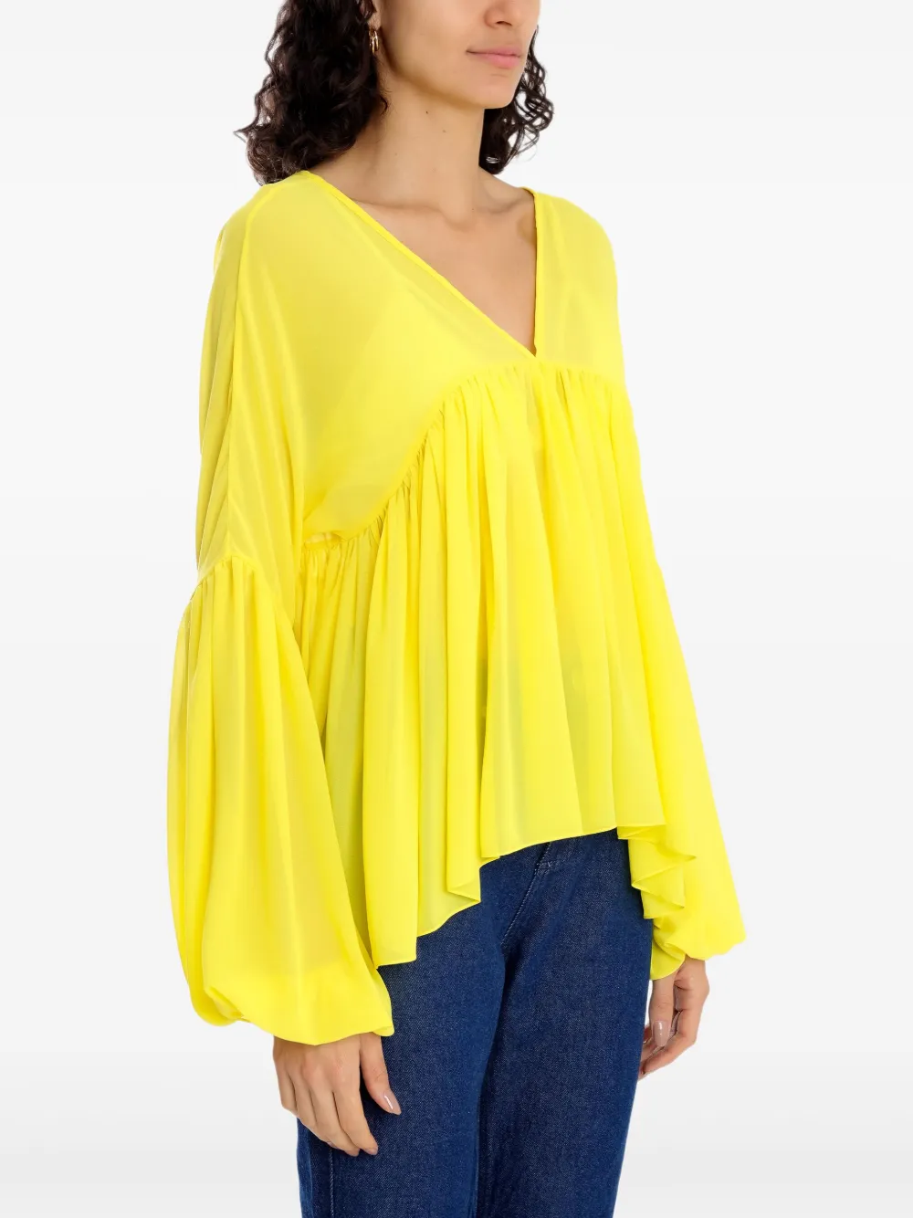 Olympiah Brisa geplooide blouse Geel