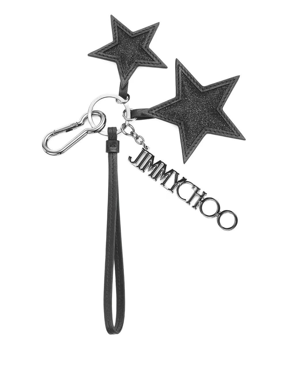 Jimmy Choo Multi Star レザーキーホルダー - シルバートーン Jimmy Choo Multi Star レザーキーホルダー - シルバートーン