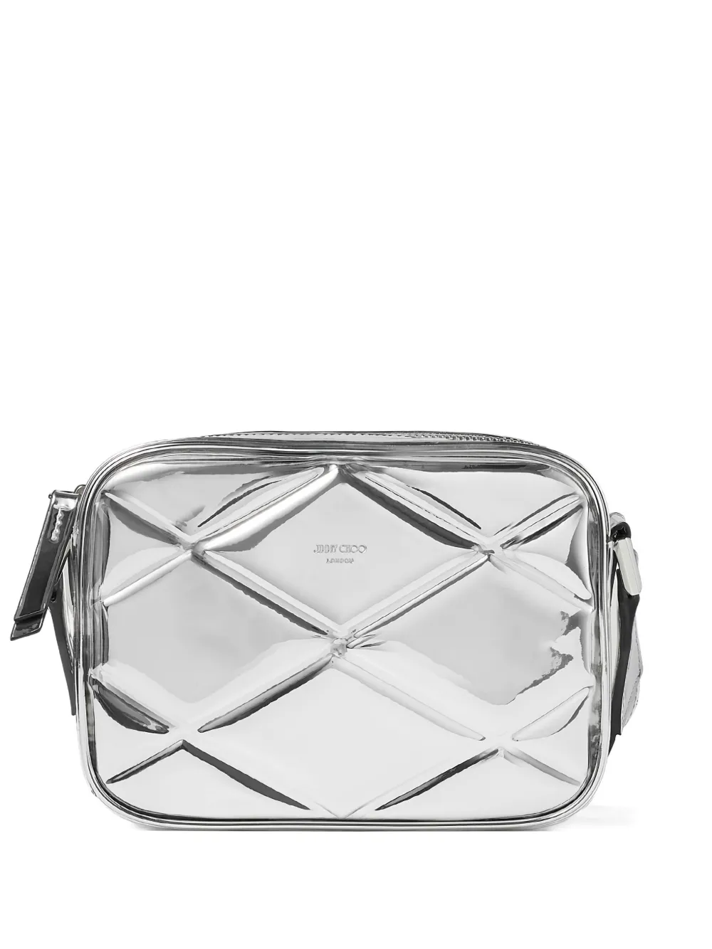 Jimmy Choo small Box Camera quilted shoulder bag - Argento