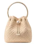 Jimmy Choo Bon Bon interwoven bucket bag - Neutrals