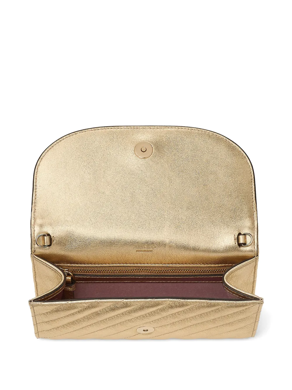 Jimmy Choo Avenue Curve clutch Goud