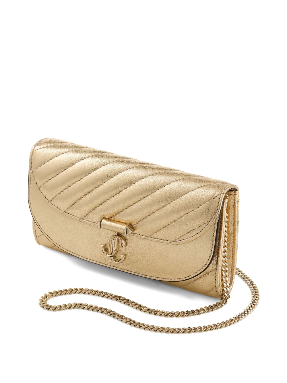 Jimmy Choo Avenue Curve clutch Goud