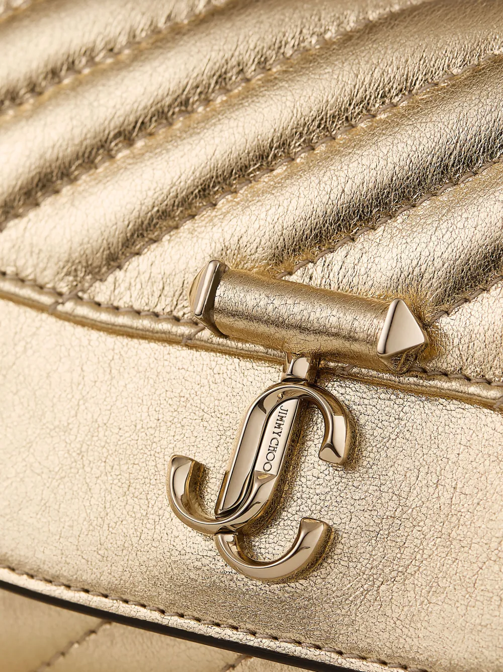 Jimmy Choo Avenue Curve clutch Goud
