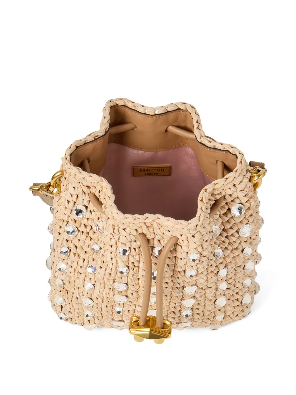 Jimmy Choo Bucket-tas met kristallen Beige