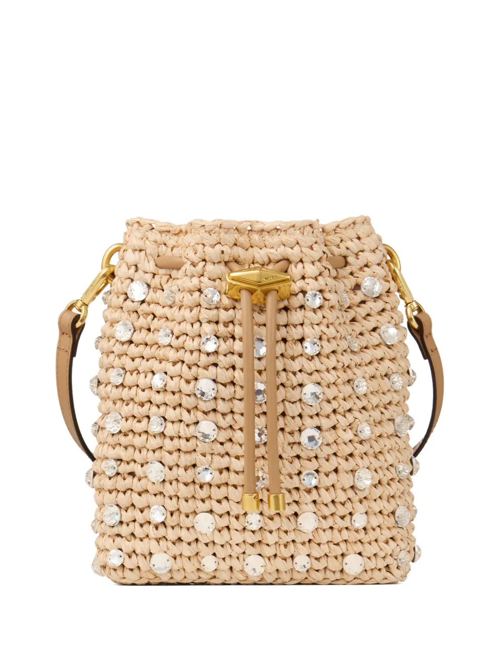 Jimmy Choo crystal-embellished bucket bag | Neutrals | Image 1