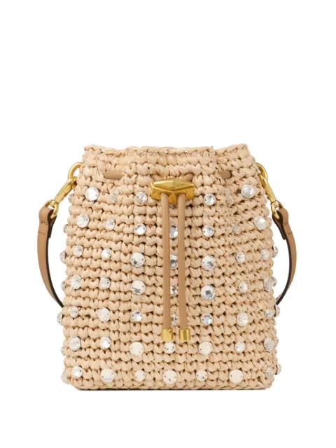 Jimmy Choo crystal-embellished bucket bag