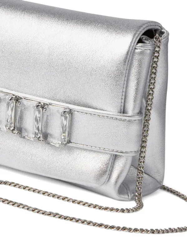 Jimmy Choo Kya Clutch Bag | Silver | FARFETCH