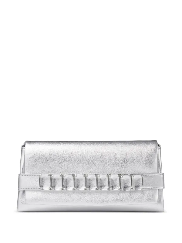クラッチバッグ JIMMY CHOO Woman Clutch Platinum ZANDRABYN PLATINUM/SILVER Zandra | Platinum Vintage Metallic Leather Clutch Bag