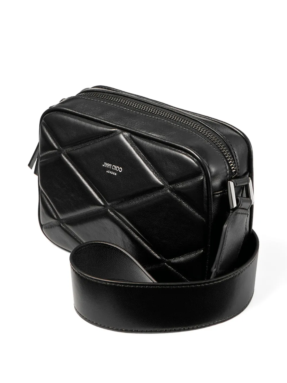 Jimmy Choo Gewatteerde leren schoudertas Zwart