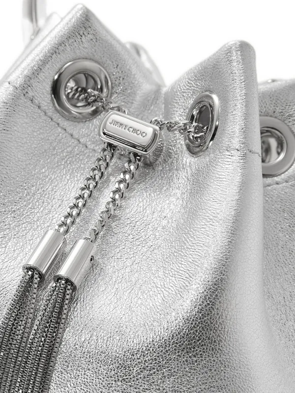 Jimmy Choo Bon Bon Drawstring Mini Bag | Silver | FARFETCH ZA